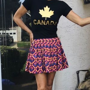 High Waisted Moroccan Print Skirt | Vintage Handmade | S